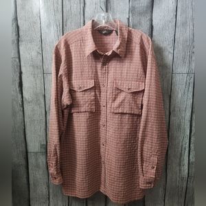 L.L. Bean Outdoors Red and White Plaid Button Down‎ Longsleeve Shirt
